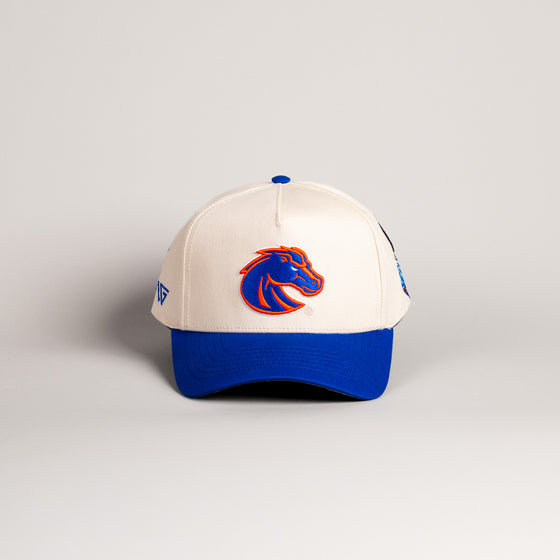 Boise State Broncos Hat Cream & Royal Blue Home Crowd - Front Panel