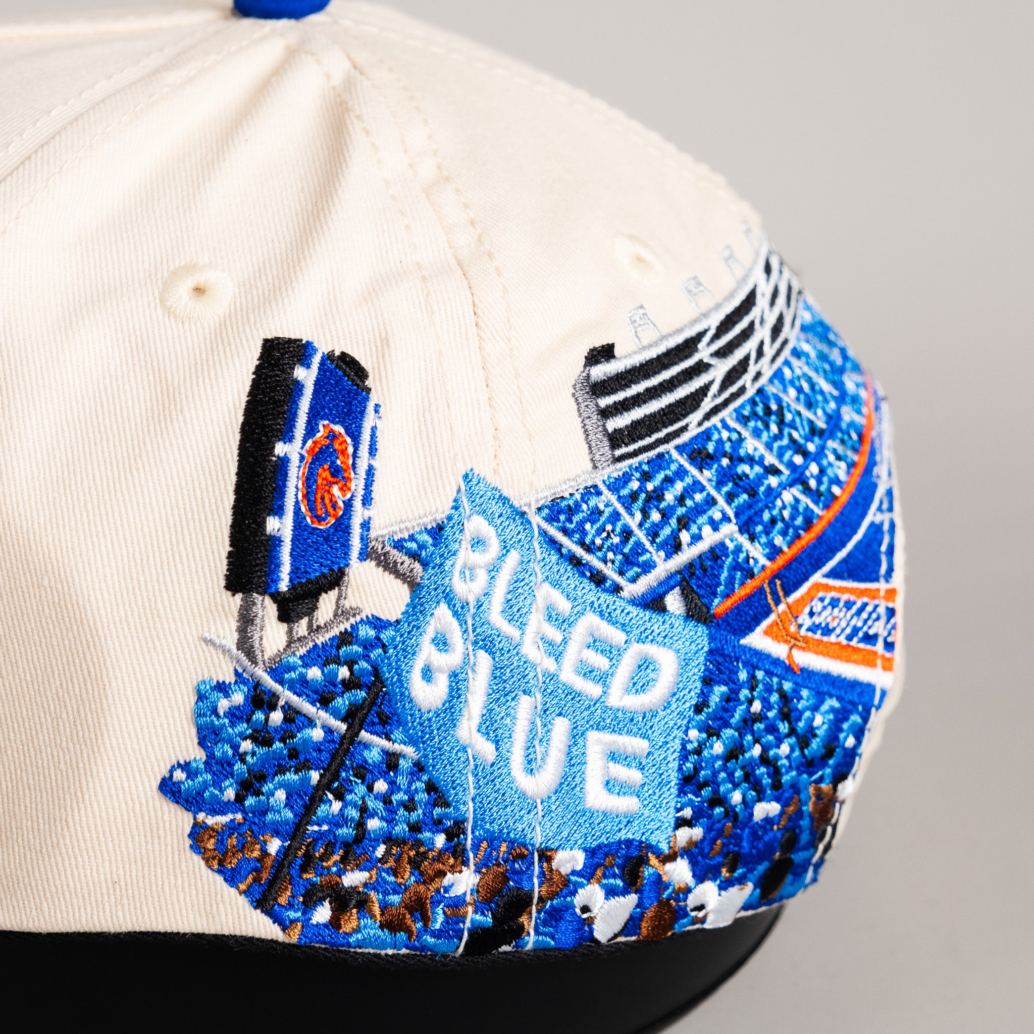 Boise State Broncos Hat Cream & Royal Blue Home Crowd - Stadium Detail