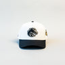 Boise State Broncos Hat White Black Brim Bronco Logo Snapback BSU Team - Front Panel