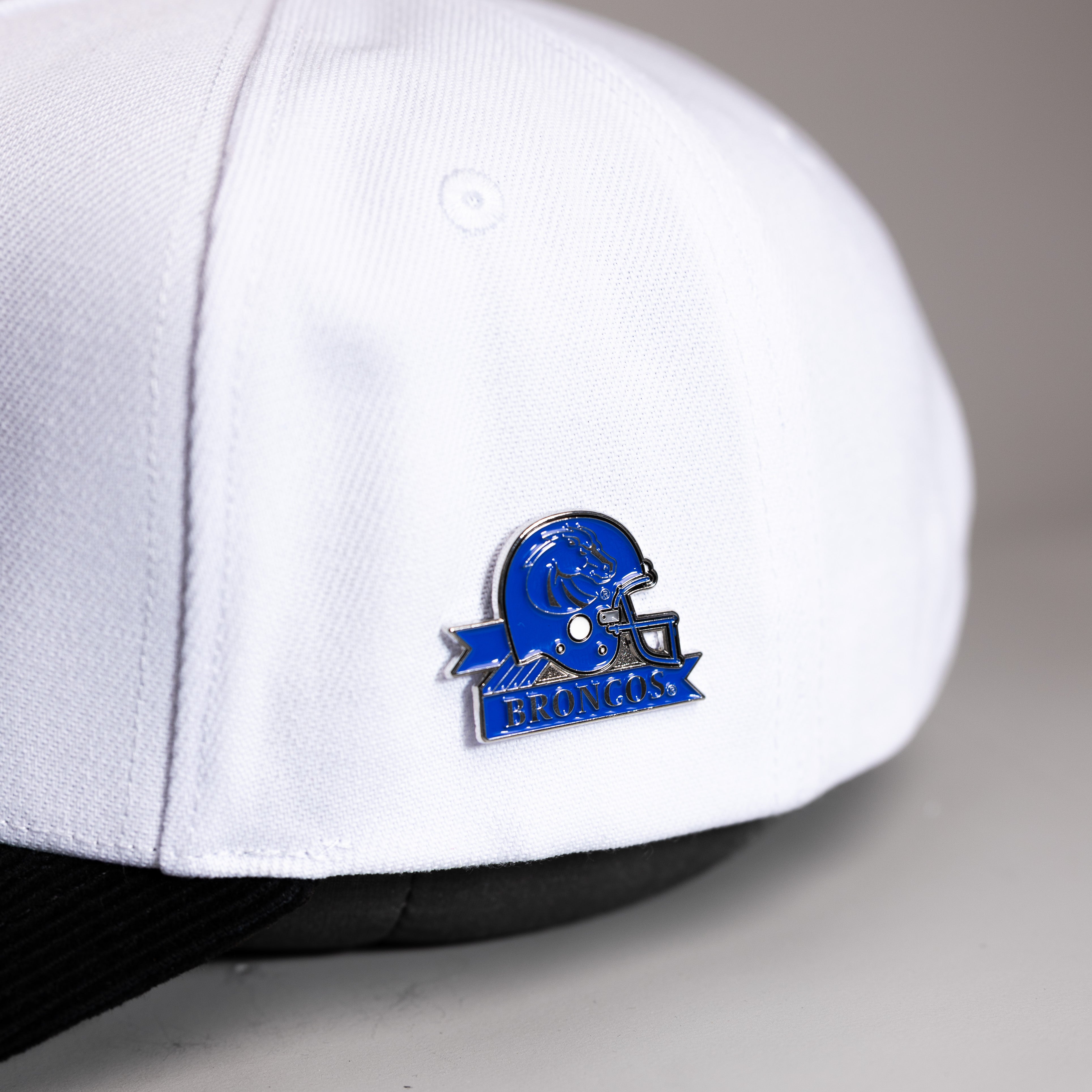 Boise State Broncos Helmet Pin Officially Licensed Collectible - On Hat Detail