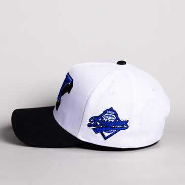 BYU Block Y Hat White Cotton Black Brim Stadium Patch Snapback - Side Patch