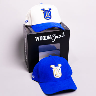 BYU Cougars 2 Hat Bundle White & Royal Blue UB Monogram - Angled View