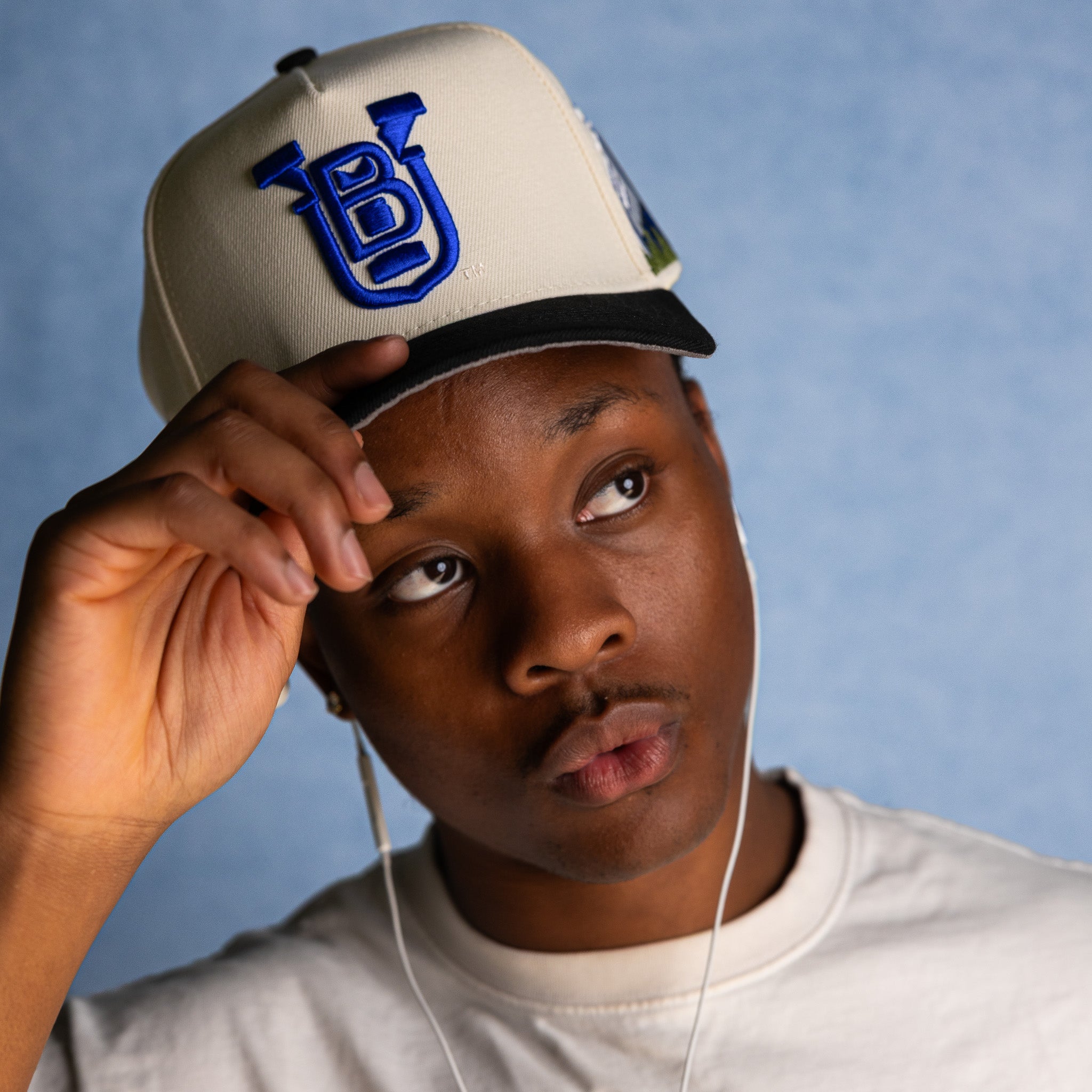 BYU Cougars Hat Cream & Black Side Stadium Snapback - On Model Lifestyle B