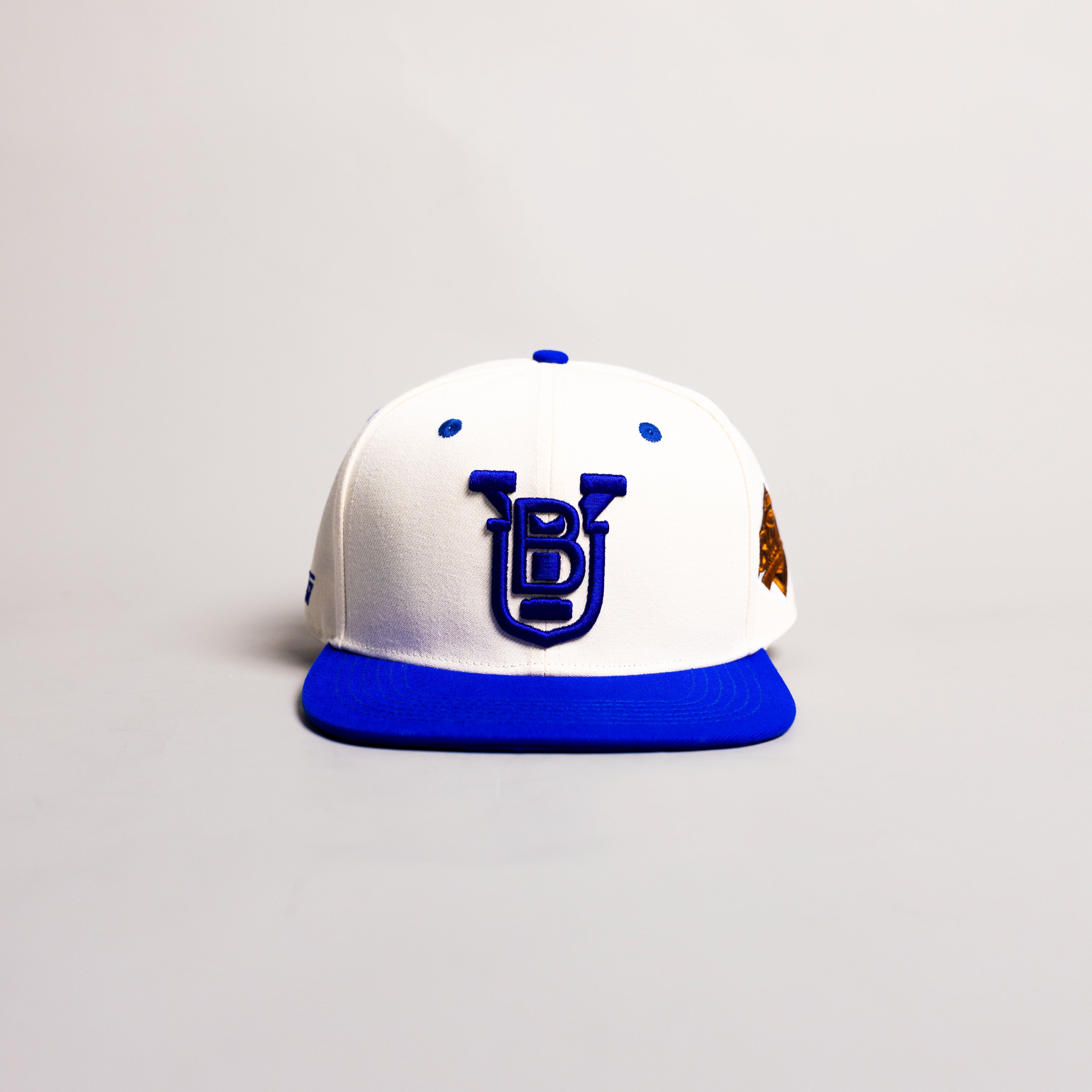 BYU Cougars Hat Cream & Royal Blue OG Fitted - Front Panel