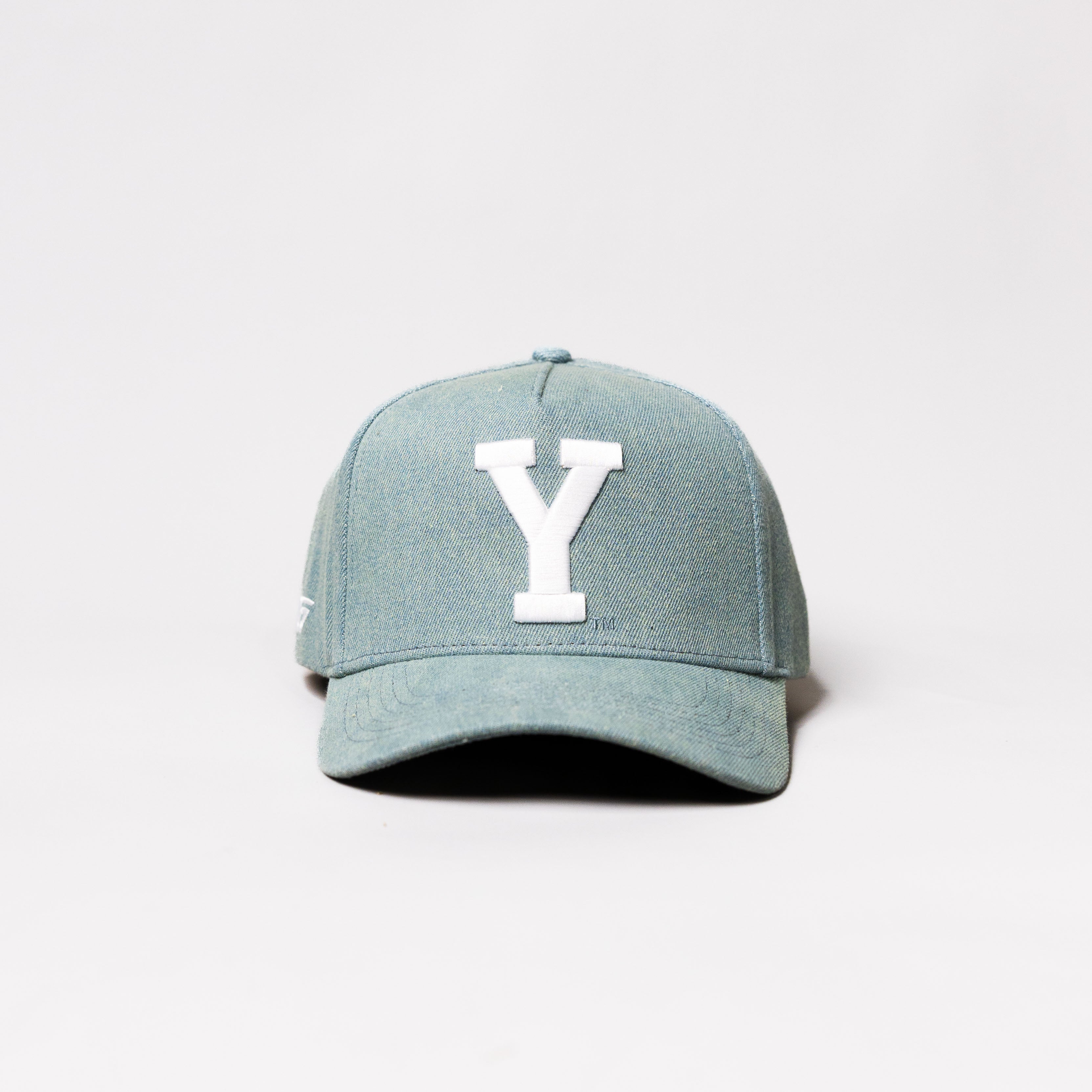 BYU Cougars Hat Light Wash Denim Block Y Snapback - Front Panel