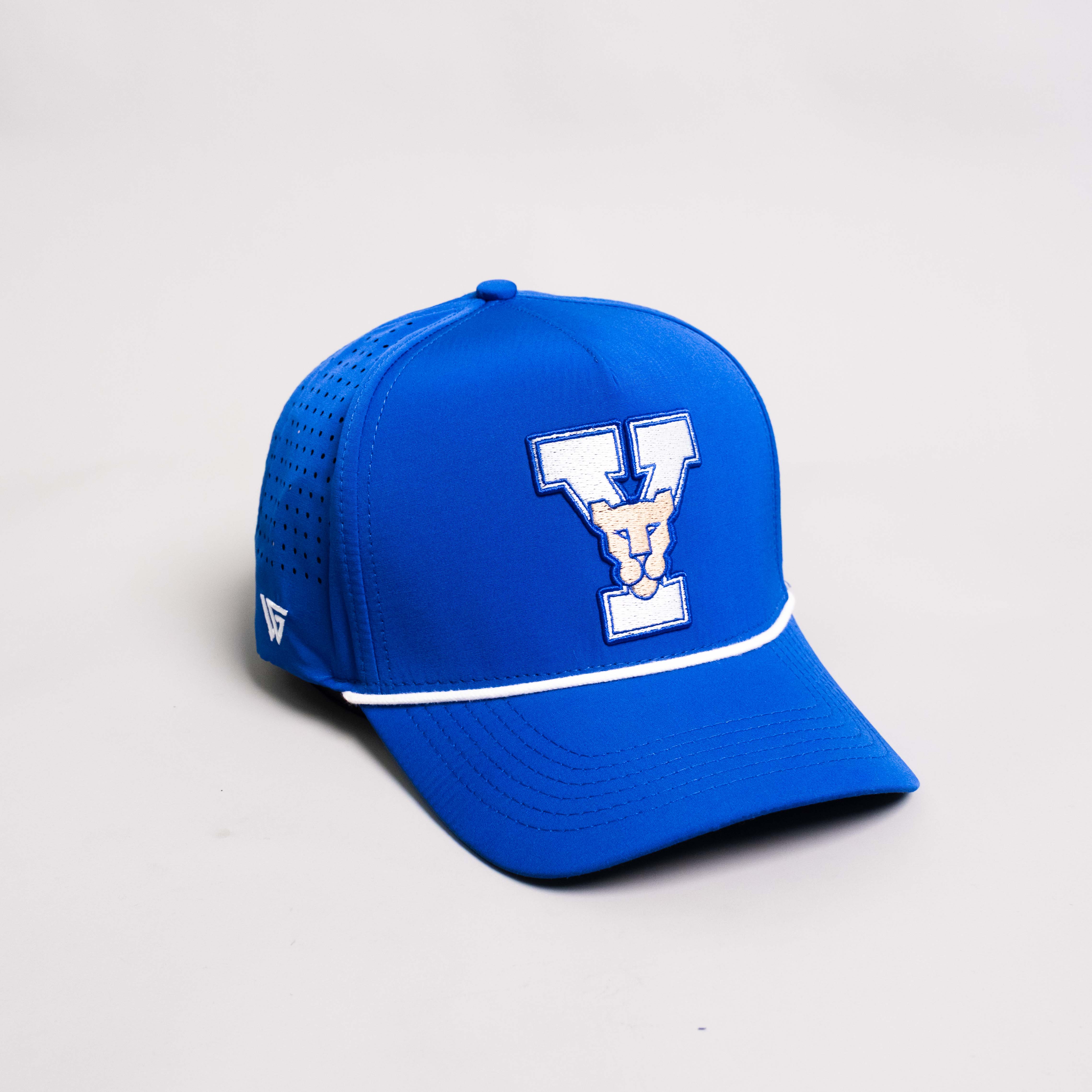 BYU Cougars Hat Royal Blue Tee Box Performance - Angled View