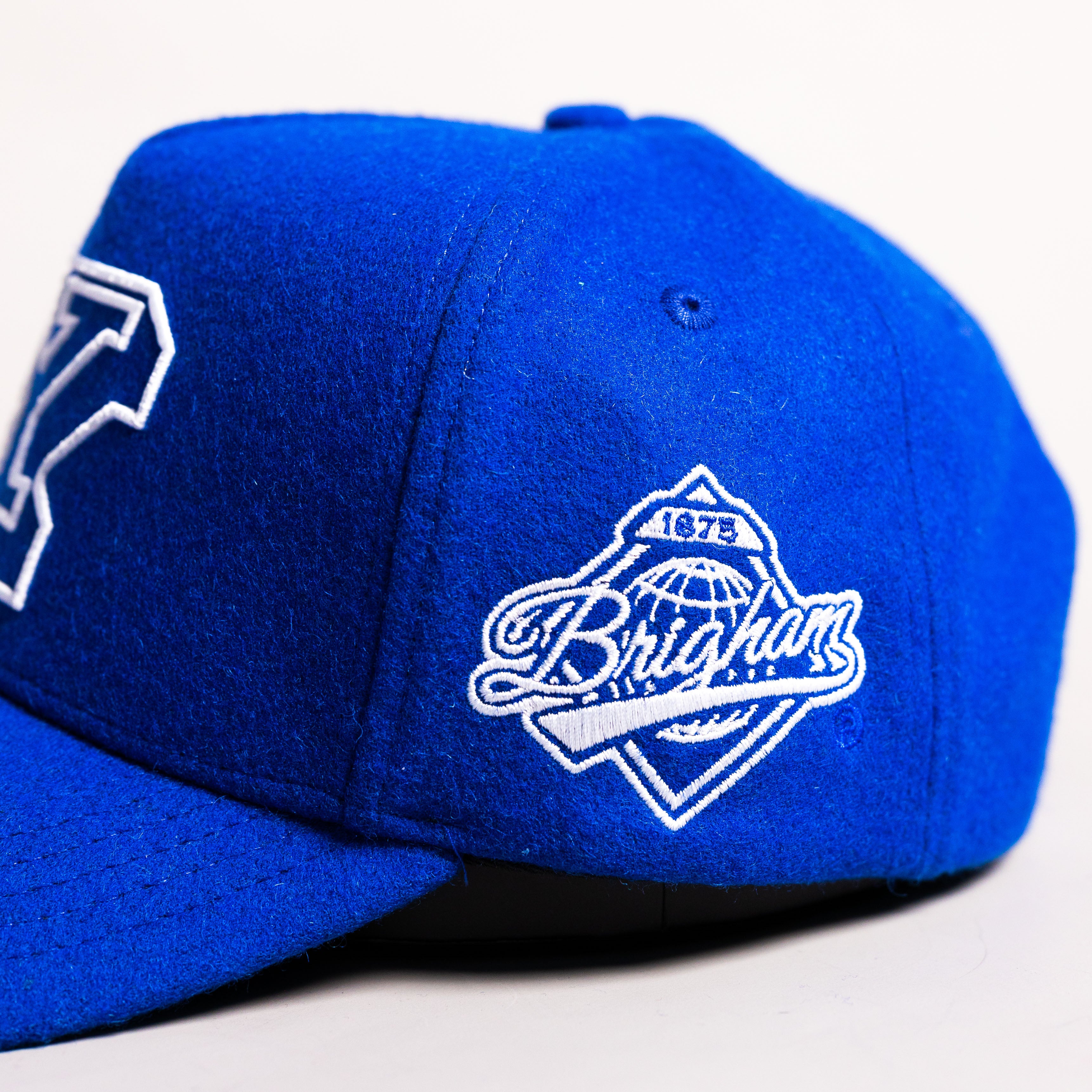 BYU Cougars Hat Royal Blue Wool Block Y Snapback - Side Patch Detail