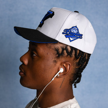 BYU Cougars Hat White & Black Block Y Snapback - On Model Lifestyle B