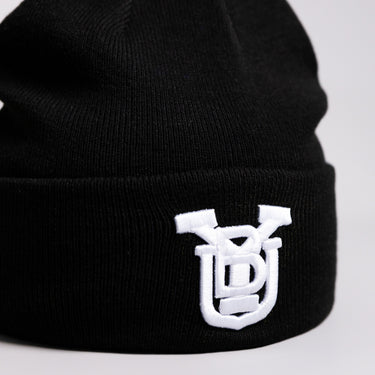 BYU Cougars OG Beanie Black & White BYU Monogram Knit - Front Detail