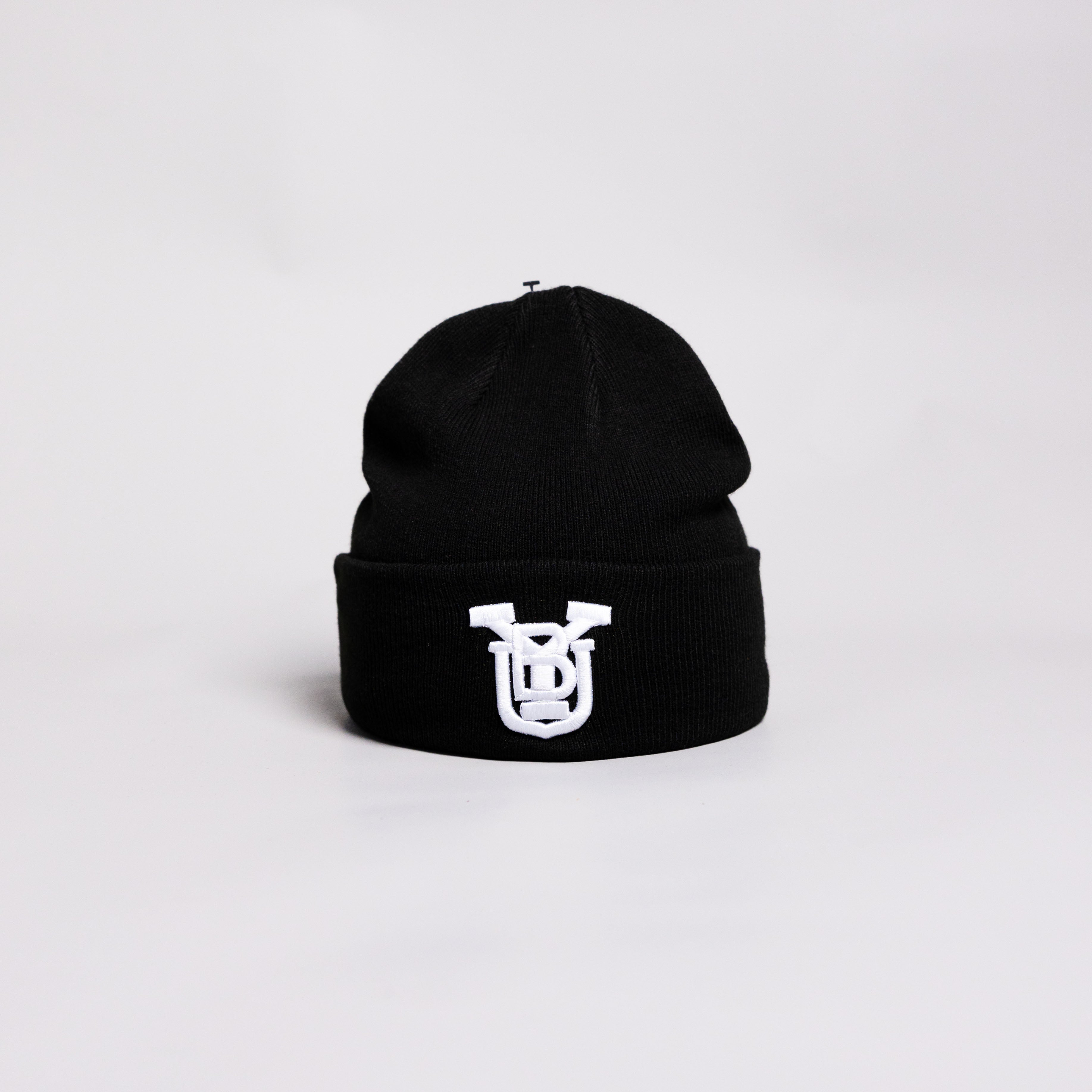 BYU Cougars OG Beanie Black & White BYU Monogram Knit - Front Panel
