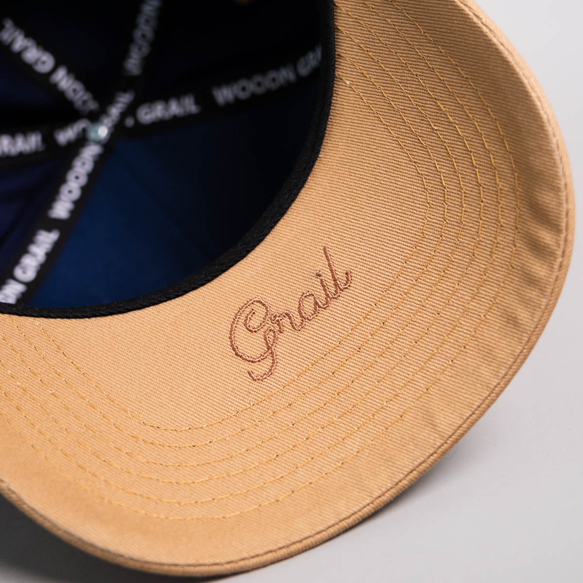 BYU Cougars OG Hat Navy and Beige Snapback - Underbrim Detail