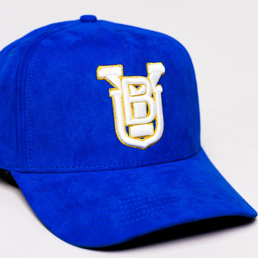 BYU Cougars Suede Hat Royal Blue White Gold Logo Snapback All-Suede BYU - Front Detail