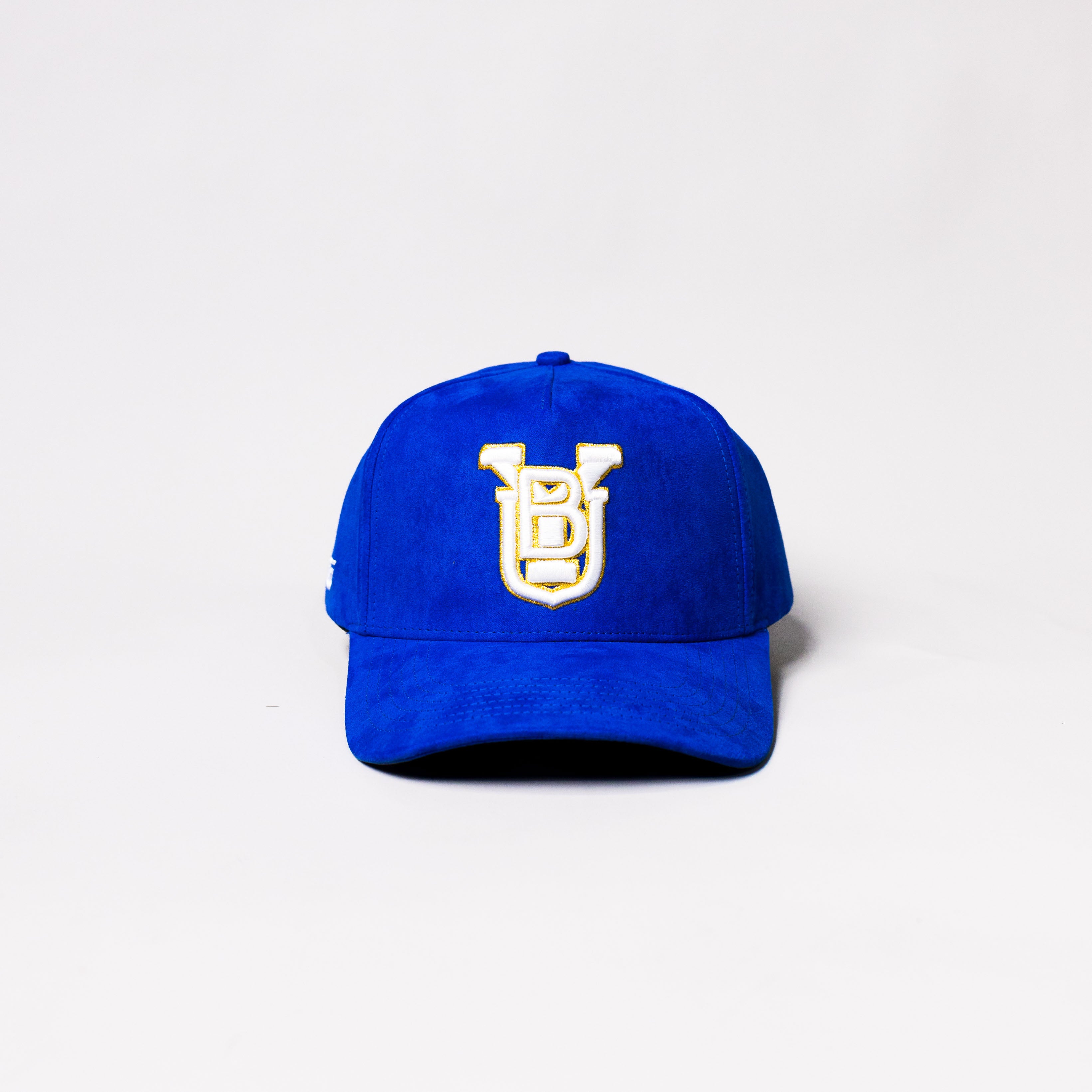 BYU Cougars Suede Hat Royal Blue White Gold Logo Snapback All-Suede BYU - Front Panel