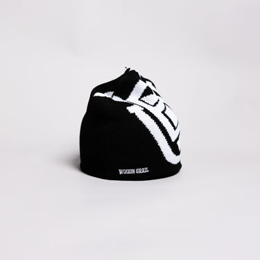 BYU Cougars Tilt Beanie Black & White Block B Knit - Back View