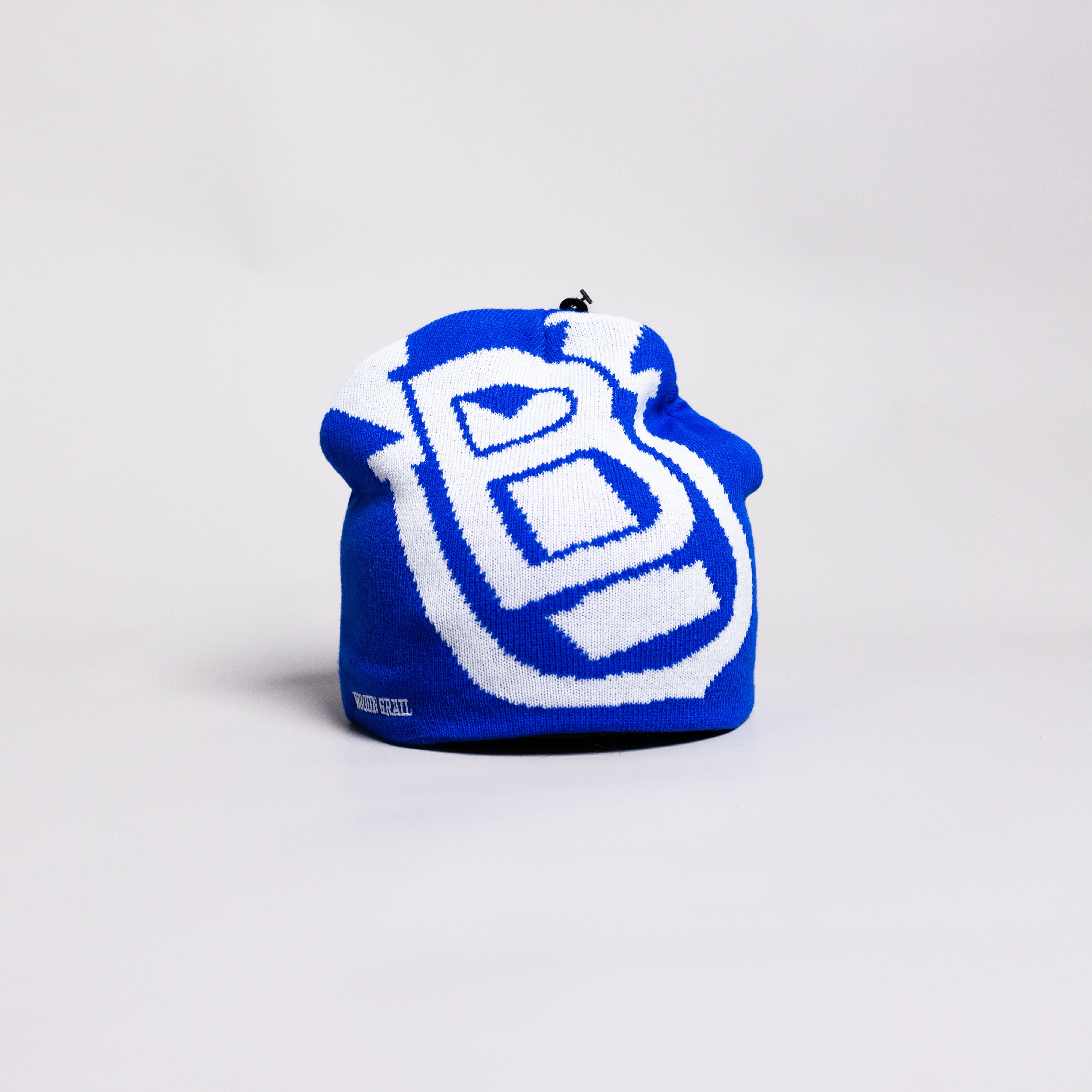 BYU Cougars Tilt Beanie Royal Blue & White Block B Knit - Front Panel