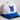 BYU Cougars UB Monogram Hat Cream Cotton Royal Blue Suede Brim Brigham Young Patch Snapback - Front Detail