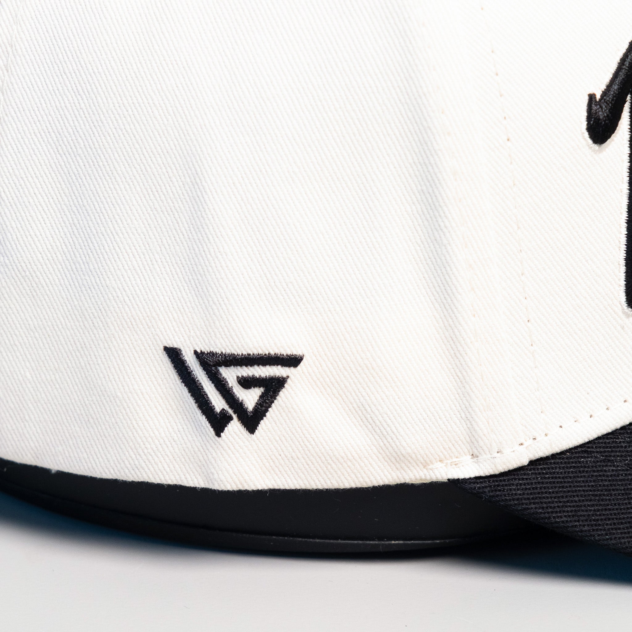 Dad State University Hat Cream Black Snapback - Brand Mark Detail