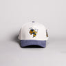 Georgia Tech Yellow Jackets Buzz Hat Cream Cotton Navy Suede Brim Atlanta Patch Snapback - Front Panel