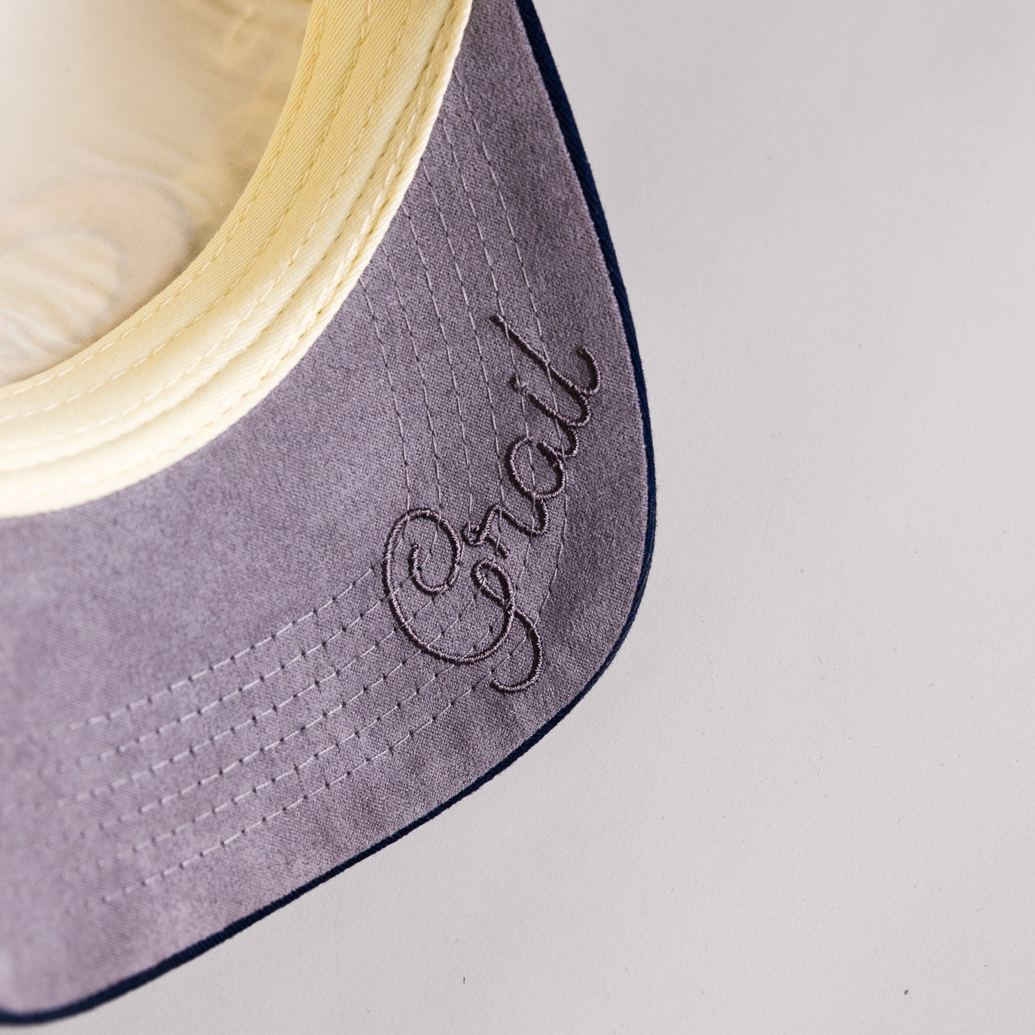 Georgia Tech Yellow Jackets Hat Cream & Navy Script Snapback - Underbrim Detail
