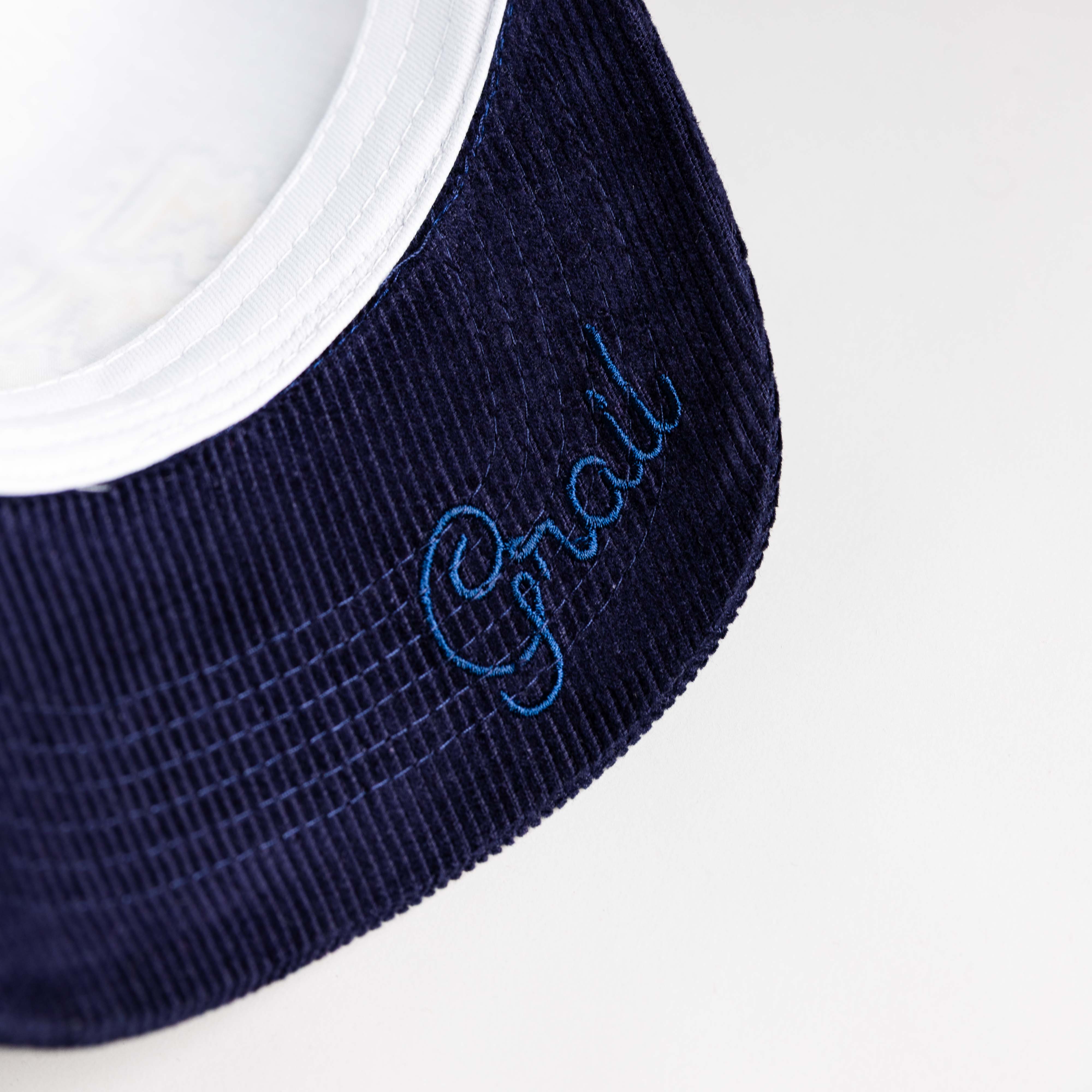 Georgia Tech Yellow Jackets Hat White & Black Corduroy Stadium Pulse Snapback - Underbrim Detail