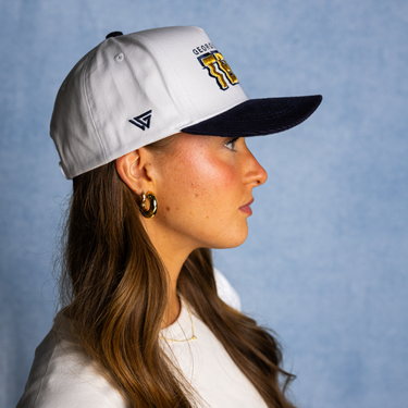 Georgia Tech Yellow Jackets Hat White & Black Stadium Pulse - On Model Lifestyle B
