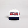 Gonzaga Bulldogs Hat White & Navy Corduroy Stadium Pulse Snapback - Front Panel