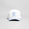 Hawaii Hat White and Powder Blue Corduroy H Snapback - Front Panel
