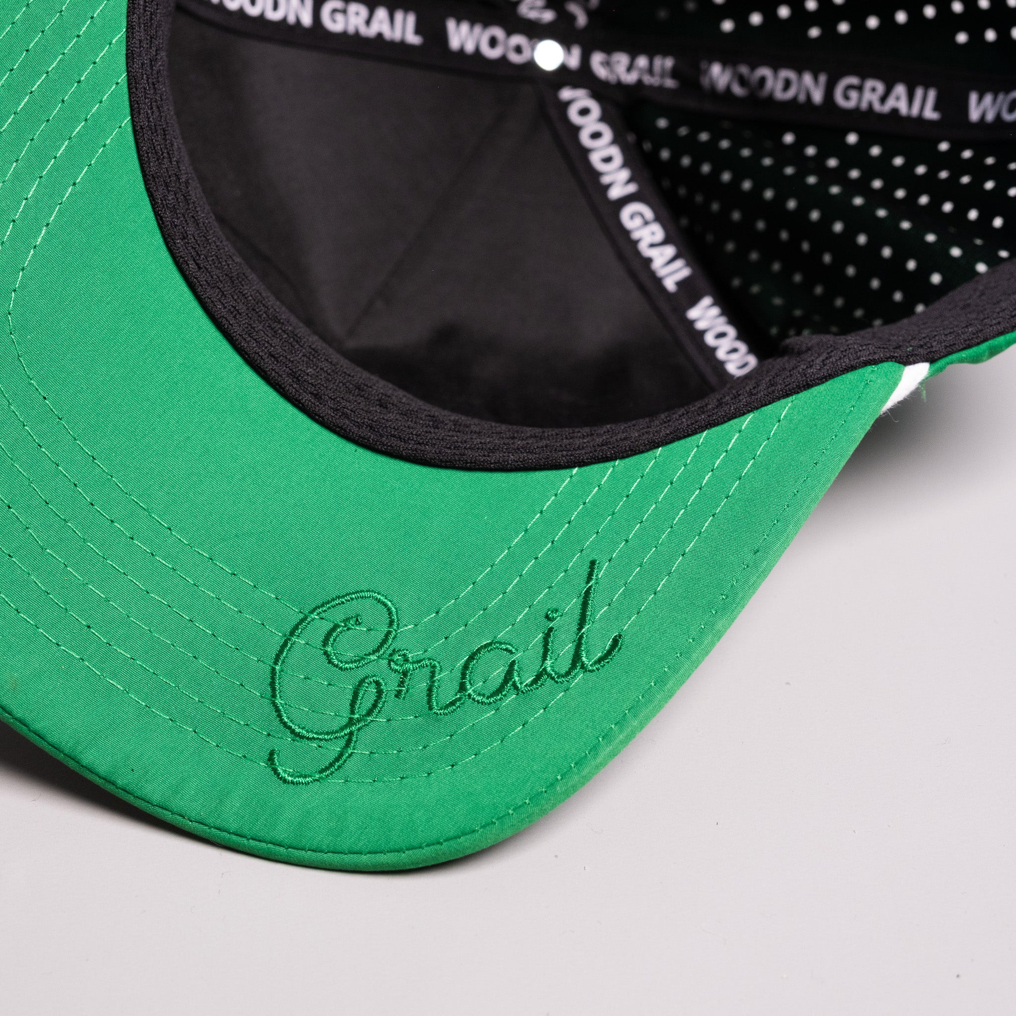 Hawaii Rainbow Warriors Hat Green Tee Box Performance Rope Snapback - Underbrim Detail