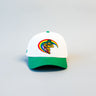 Hawaii Warriors Hat White Green Brim Rainbow Warriors Snapback UH College - Front Panel