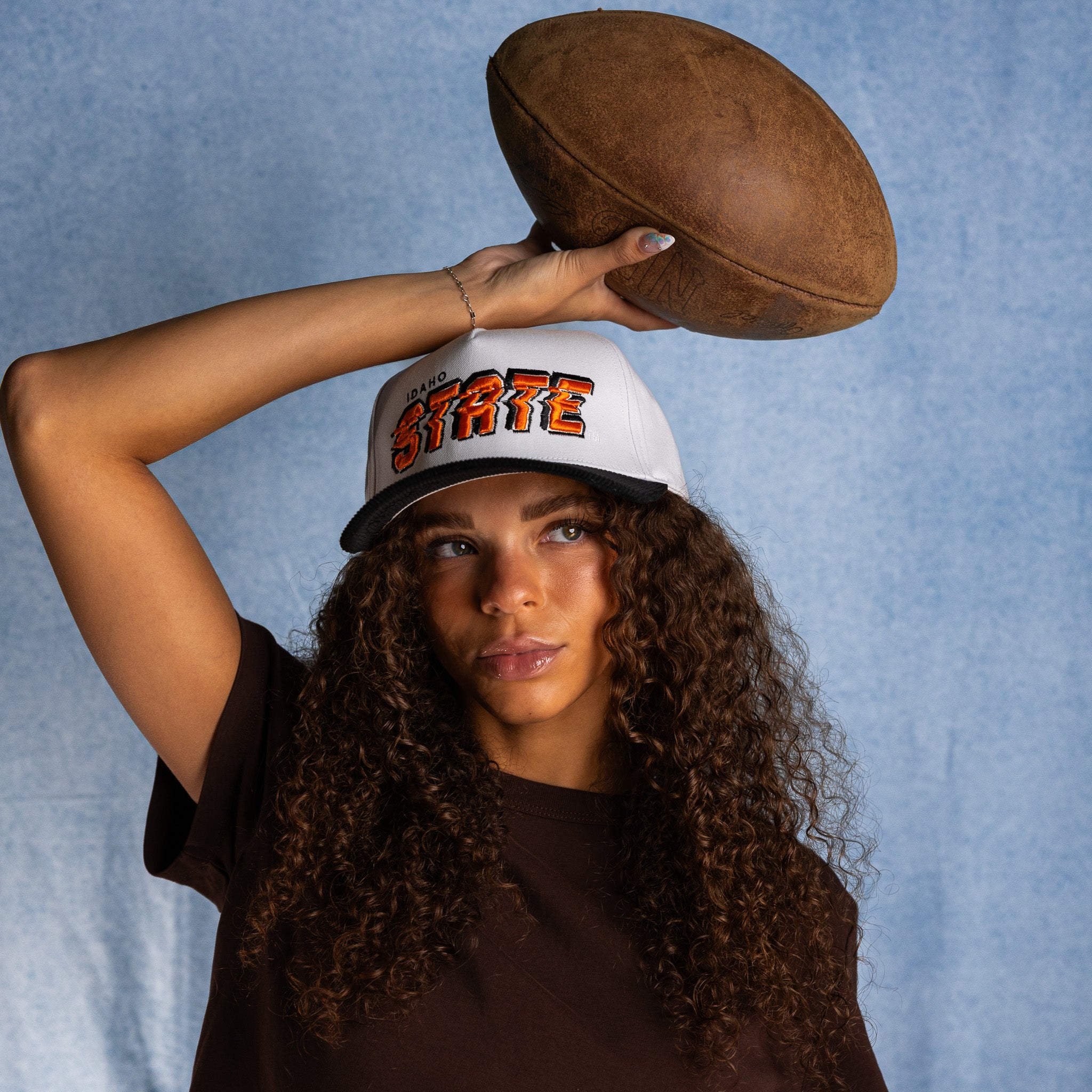 Idaho State Bengals Hat White & Black Stadium Pulse - On Model Lifestyle C