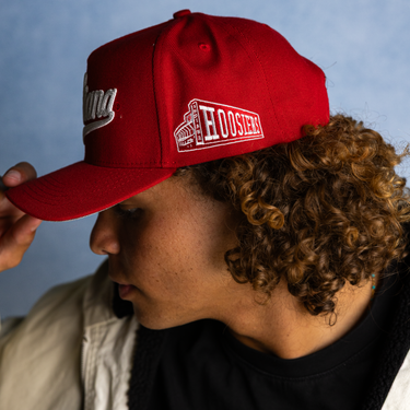 Indiana Hoosiers Hat All Crimson Script Snapback - On Model Lifestyle B