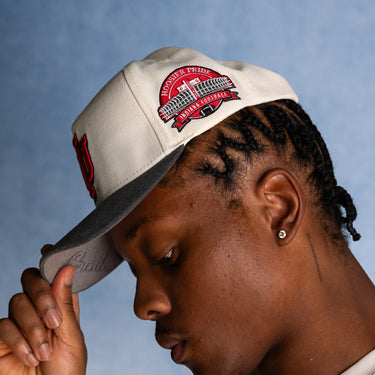 Indiana Hoosiers Hat Cream & Black Sun Fade Snapback - On Model Lifestyle B