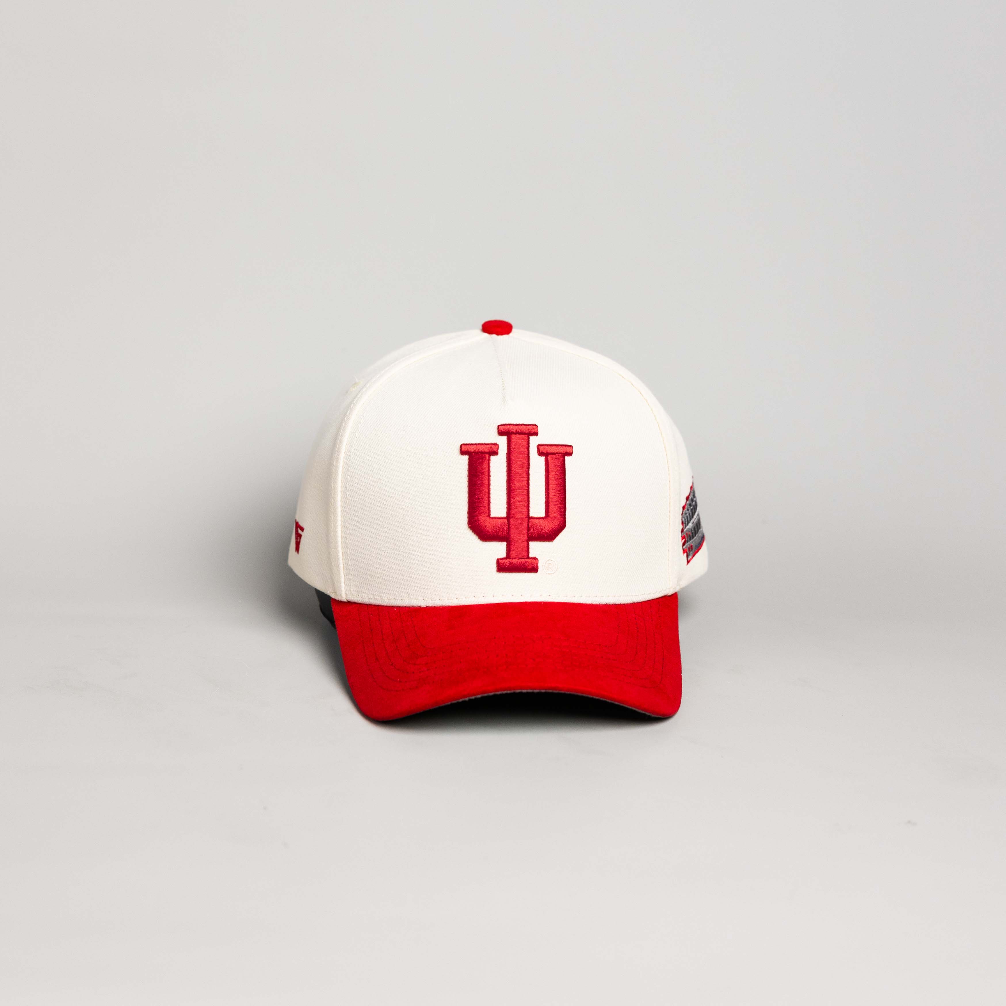 Indiana Hoosiers Hat Cream & Crimson Side Stadium Snapback - Front Panel