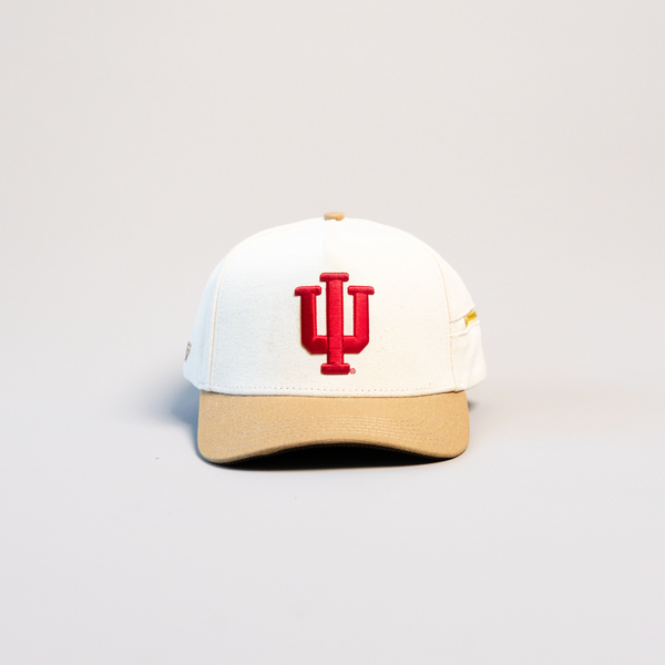 Indiana Hoosiers Hat Cream & Tan Jobsite Snapback - Front Panel