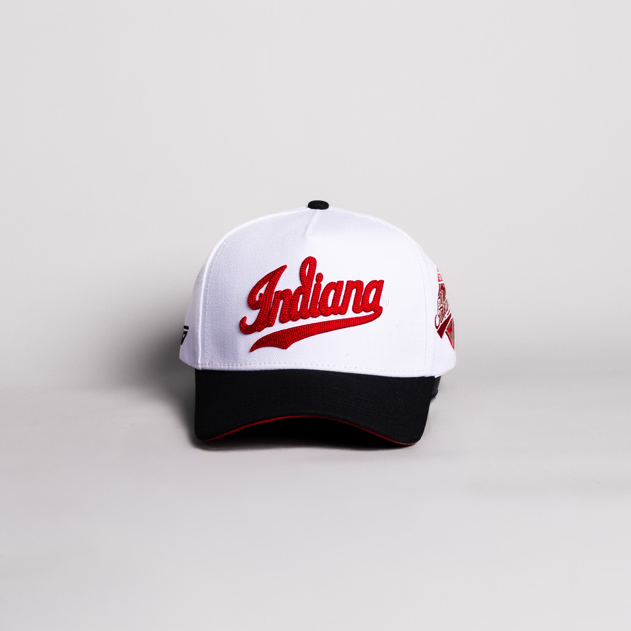 Indiana Hoosiers Hat White & Black Color Splash Snapback - Front Panel
