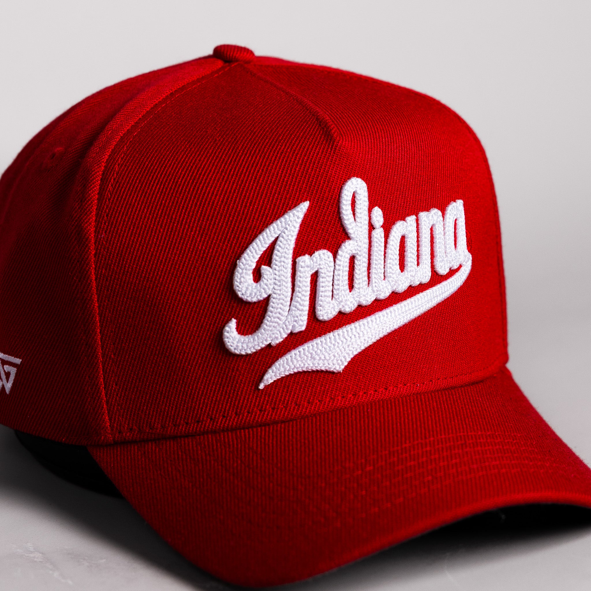 Indiana Hoosiers Script Hat All Crimson Hoosiers Pennant Patch Snapback - Front Detail