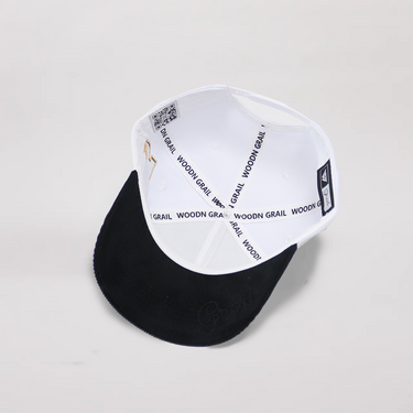 Iowa Hawkeyes Hat White & Black Corduroy Stadium Pulse Snapback - Underbrim Detail
