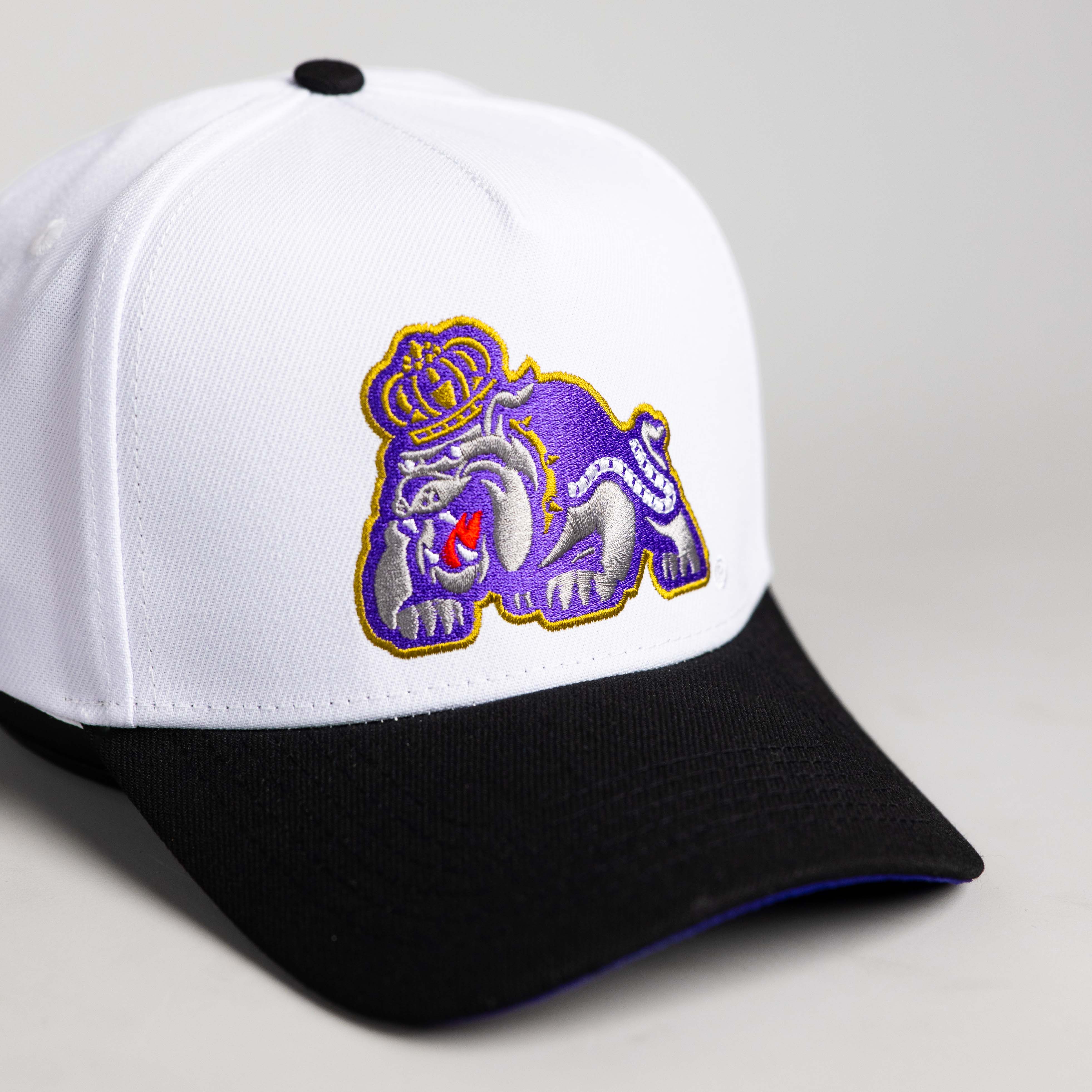 James Madison Dukes Hat White & Black Suede Color Splash - Angled View
