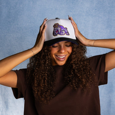 James Madison Dukes Hat White & Black Suede Color Splash - On Model Lifestyle