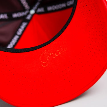 Kansas City Hat All Red Suede Snapback - Underbrim Detail