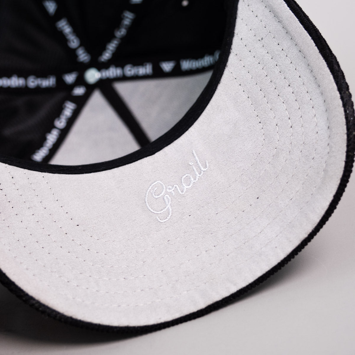 Kansas State Corduroy Hat - Black with Purple Script - Underbrim Detail