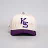 Kansas State Wildcats Hat Cream & Purple KS Snapback - Front Panel