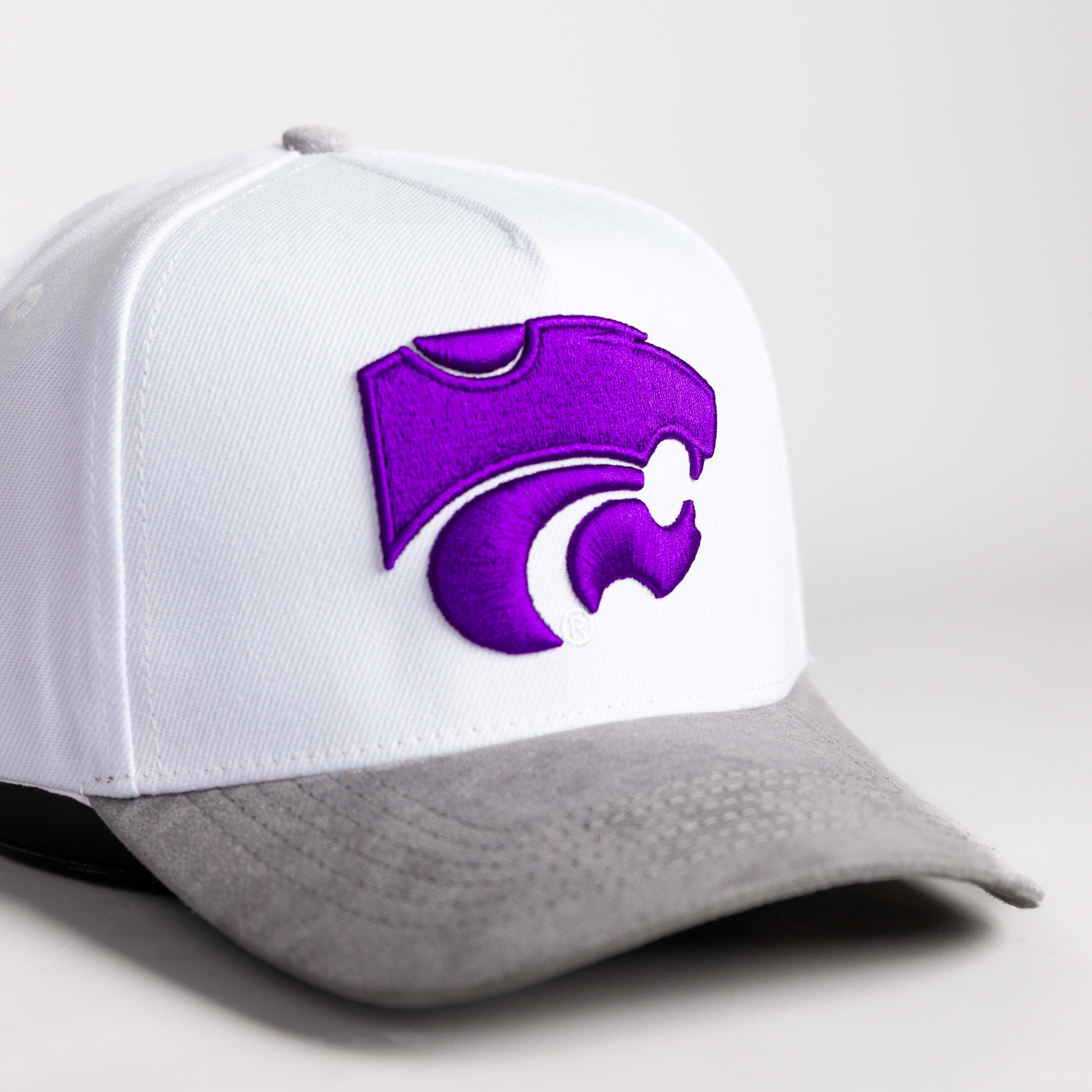 Kansas State Wildcats Hat White & Grey Side Stadium Patch - Angled View