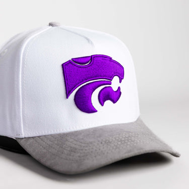 Kansas State Wildcats Hat White & Grey Side Stadium Patch - Angled View