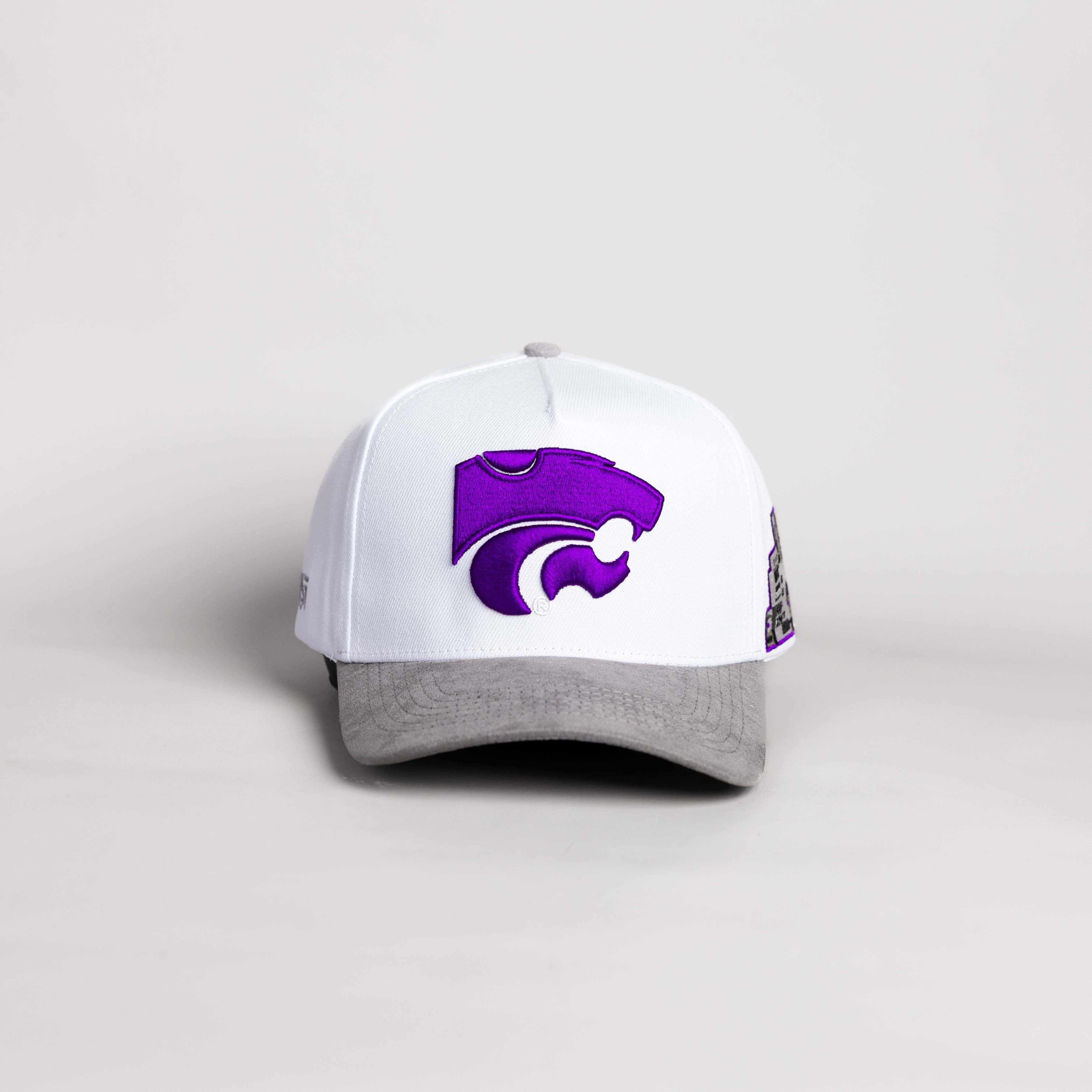 Kansas State Wildcats Hat White & Grey Side Stadium Patch - Front Panel
