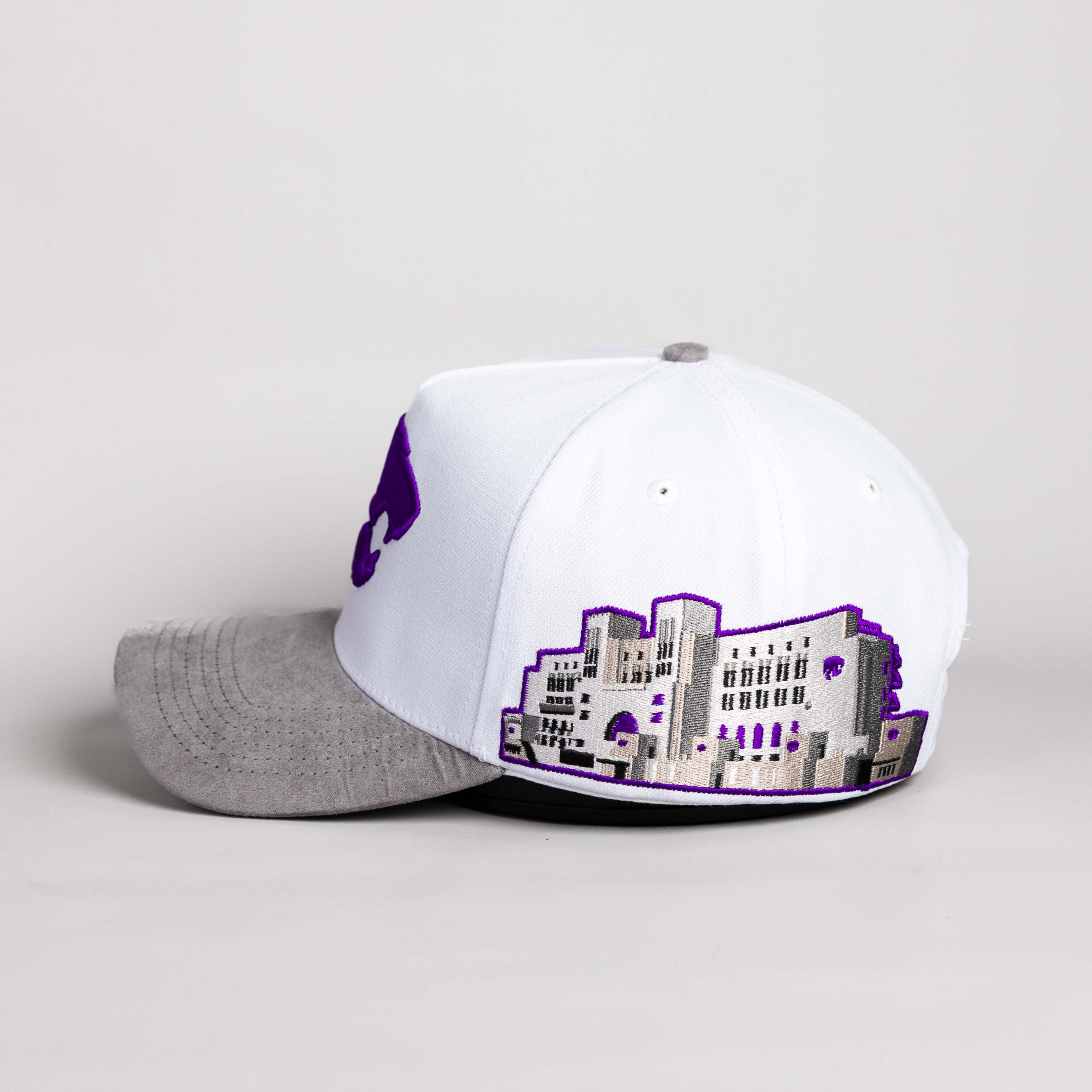 Kansas State Wildcats Hat White & Grey Side Stadium Patch - Side Stadium