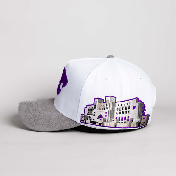 Kansas State Wildcats Hat White & Grey Side Stadium Patch - Side Stadium