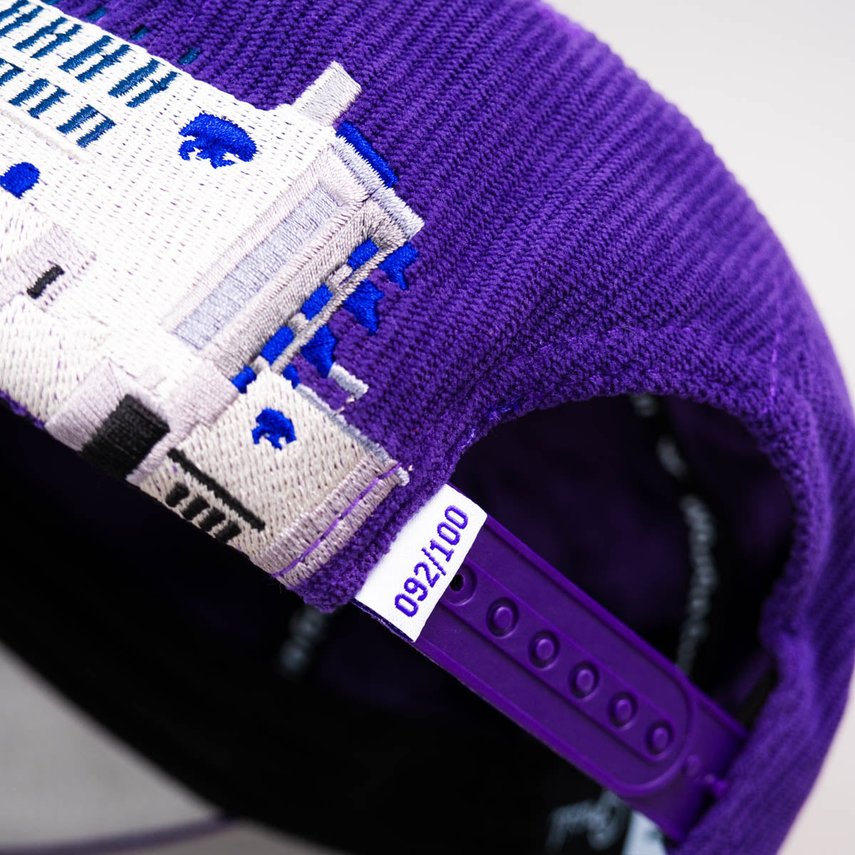 Kansas State Wildcats Stadium Hat Purple Corduroy Grey Underbrim Snapback - Back View