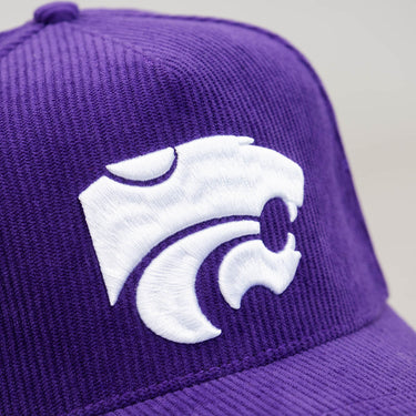 Kansas State Wildcats Stadium Hat Purple Corduroy Grey Underbrim Snapback - Front Detail