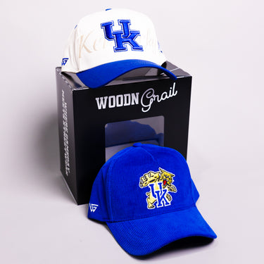 Kentucky Wildcats 2 Hat Bundle White & Royal Blue - Angled View